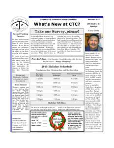 CHEBEAGUE TRANSPORTATION COMPANY  What’s New at CTC? Annual Parking Permits We have mailed annual