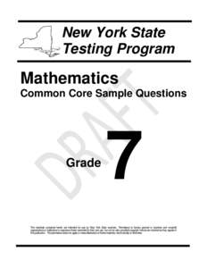 Math Common Core Sample Questions - Grade 7