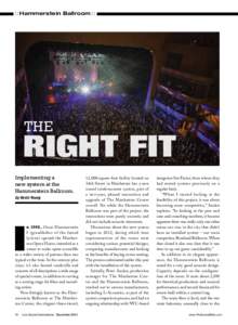 :: Hammerstein Ballroom ::  THE RIGHT FIT Implementing a