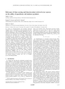 GEOPHYSICAL RESEARCH LETTERS, VOL. 32, L24405, doi:[removed]2005GL024889, 2005  Relevance of time-varying and time-invariant retrieval error sources on the utility of spaceborne soil moisture products Wade T. Crow Hydrolo