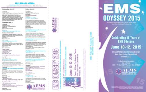 EMS  PRELIMINARY AGENDA • General Session = Blue • Concurrent Session = Purple • Special Event = Grey