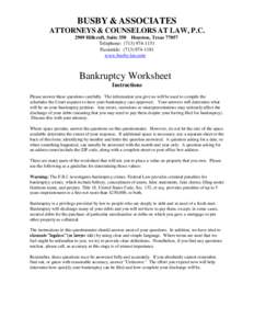 BUSBY & ASSOCIATES ATTORNEYS & COUNSELORS AT LAW, P.C[removed]Hillcroft, Suite 350 Houston, Texas[removed]Telephone: ([removed]Facsimile: ([removed]www.busby-lee.com