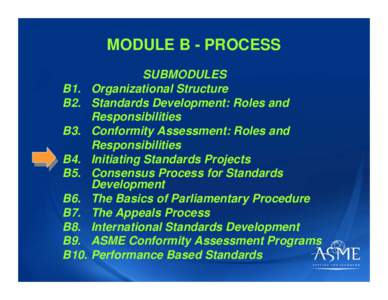 MODULE B - PROCESS B1. B2. B3. B4. B5.