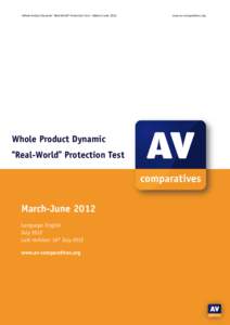 Whole Product Dynamic “Real‐World” Protection Test – (March‐June) 2012   Whole Product Dynamic “Real-World” Protection Test  March-June 2012