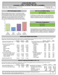 Texas Education Agency[removed]School Report Card HARMONY SCIENCE ACADEMY - BRYAN/CO[removed]District Name: HARMONY SCHOOL OF EXCELLENCE Campus Type: Elementary/Secondary