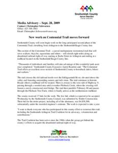Snohomish County Aaron Reardon County Executive Media Advisory – Sept. 28, 2009 Contact: Christopher Schwarzen