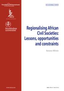 OCCASIONAL PAPER  WEST AFRICA CIVIL SOCIETY INSTITUTE Regionalising African Civil Societies: