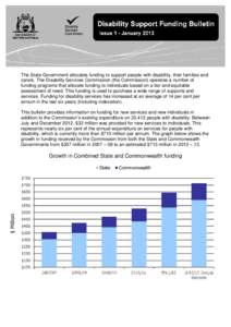 The State Government allocates funding to support people with disability, their families and carers. The Disability Services Commission (the Commission) operates a number of funding programs that allocate funding to indi