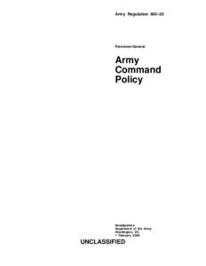 Army Regulation 600–20  Personnel-General Army Command