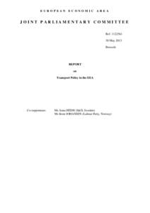 EUROPEAN ECONOMIC AREA  JOINT PARLIAMENTARY COMMITTEE Ref[removed]May 2013 Brussels
