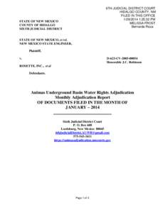 6TH JUDICIAL DISTRICT COURT HIDALGO COUNTY, NM FILED IN THIS OFFICE[removed]:25:32 PM MELISSA FROST Bernarda Reza