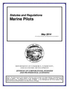Statutes and Regulations  Marine Pilots May[removed]Centralized Statutes and Regulations not included)