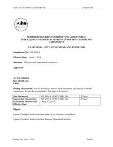 COST ACCOUNTING AND REPORTING  CHAPTER 80 NORTHERN ROCKIES COORDINATING GROUP (NRCG) INTERAGENCY INCIDENT BUSINESS MANAGEMENT HANDBOOK