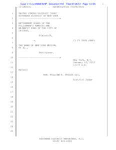 Case 1:11-cv[removed]WHP Document 155 Filed[removed]Page 1 of 26 121ikbony Speakerphone Conference 1 2