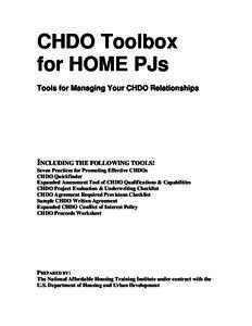 Poverty / Socioeconomics / Community Development Block Grant / HOME Investment Partnerships Program / Community development / Nonprofit organization / Homelessness / Public housing / Affordable housing / Housing / United States Department of Housing and Urban Development