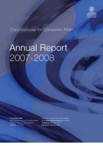 Commissioner for Consumer Affairs  31 October 2008 Office of Consumer and Business Affairs Chesser House, 91-97 Grenfell St Adelaide SA 5000