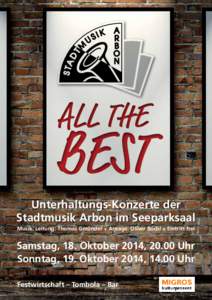 ALL THE  BEST Unterhaltungs-Konzerte der Stadtmusik Arbon im Seeparksaal