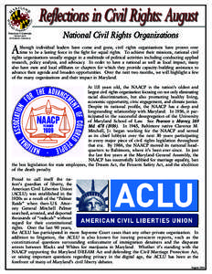 Reflections in Civil Rights: August Douglas F. Gansler, Maryland Attorney General  National Civil Rights Organizations