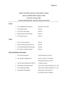 Minutes of the 2008 Annual General Shareholder’s Meeting