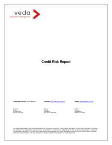 Credit Risk Report  Customer Service: [removed]Internet: http://www.abr.com.au