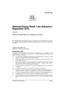 2013 No 168  New South Wales National Energy Retail Law (Adoption) Regulation 2013