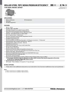 ROLLED STEEL TEFC NEMA PREMIUM EFFICIENCY TYPE AEGH, AEGHCF, AETHCF Effective[removed]Supercedes[removed]