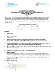 Microsoft Word[removed]Lic CE PR Comm Telecon Meeting Agenda