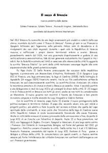 Il sacco di Brescia ricerca condotta dalle alunne Iuliano Francesca , Iuliano Teresa , Picciocchi Virginia , Santaniello Rosa