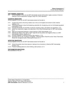 Patient Assessment: 3 Clinical Decision Making: 4 W4444444444444444444444444444444444444444444444444444444444444444444444444444444444444444444444444444444444444 UNIT TERMINAL OBJECTIVE 3-4