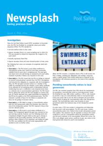 Newsplash - Pool Safety Council Newsletter Issue 2, May 2012