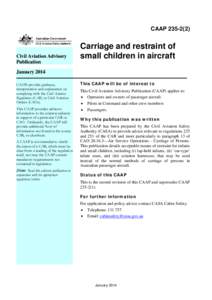 CAAP): Carriage and restraint of small children in aircraft