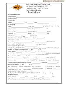 Print Form  Submit by Email HEAT EXCHANGE AND TRANSFER, INC. 500 SUPERIOR STREET, CARNEGIE PA 15106