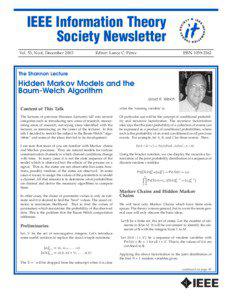 IEEE Information Theory Society Newsletter Vol. 53, No.4, December 2003