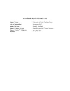 Accountability Report Transmittal Form
