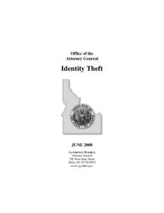 Office of the   Attorney General Identity Theft