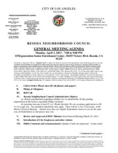 Southern California / Reseda /  Los Angeles / Motions that bring a question again before the assembly / Principles / Reconsideration of a motion / Reseda / Agenda / Neighborhood councils / Minutes / Meetings / Parliamentary procedure / Government