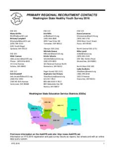 2  PRIMARY REGIONAL RECRUITMENT CONTACTS Washington State Healthy Youth Survey