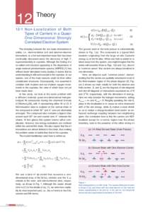 12  Theory 12-1 Non-Localization of Both Types of Carriers in a QuasiOne-Dimensional Strongly