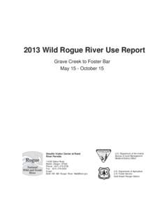 2013 Wild Rogue River Use Report