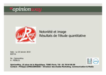 FedeLIS - Notoriété et image de Label Rouge