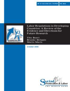 Labor Regulations in Developing Countries: A Review of the Evidence and Directions for Future Research