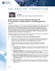 Centralized Virtual Desktop Eases PC Procurement, Deployment, and Management