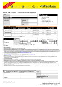 Sales Agreement – Promotional Packages What you get : Date Invoice #