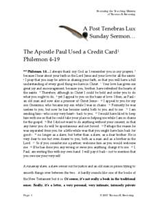 Microsoft Word - The Apostle Paul Used a Credit Card.doc