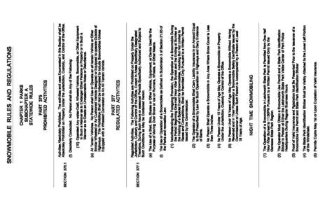 Letchworth State Park Snowmobile Rules & Regs