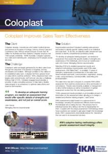 Case Study  Coloplast Coloplast Improves Sales Team Effectiveness The Client
