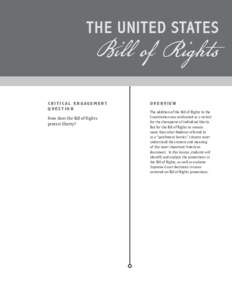 THE UNITED STATES  Bill of Rights CRITICAL ENGAGEMENT QUESTION