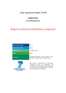 Grant Agreement Number: [removed]KHRESMOI www.khresmoi.eu Report on reference identification component