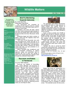 Wildlife Matters Vol. 1 No. 2 Fall[removed]Bird Flu Monitoring