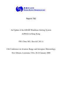 LIDAR / Robotic sensing / Hong Kong International Airport / Wind shear / Tailwind / WindShear / Meteorology / Atmospheric sciences / Wind